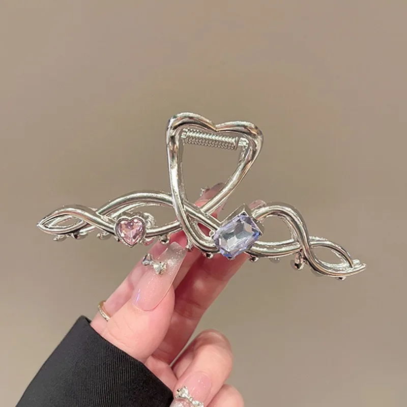 مشبك شعر نسائي معدني عصري، نمط جديد رائع، مشبك شعر ثابت، تصميم عصري، مشبك سمك القرش