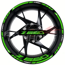 New Pattern For Kawasaki Z650 Motorcycle A Set 17 Inch Front And Rear Frame Decal Wheel Hub Waterproof Reflective Rim Stickers
