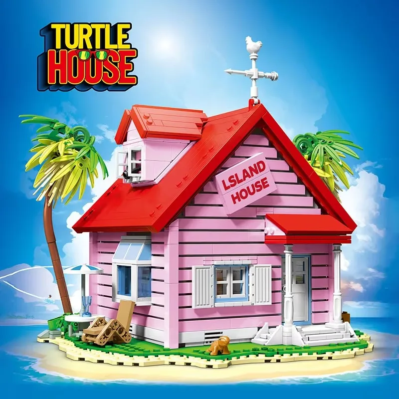 Creative Anime Character Turtle Immortal House Creative Assembly Building Blocks Toy Models Puzzle Assembly Desktop Decorations