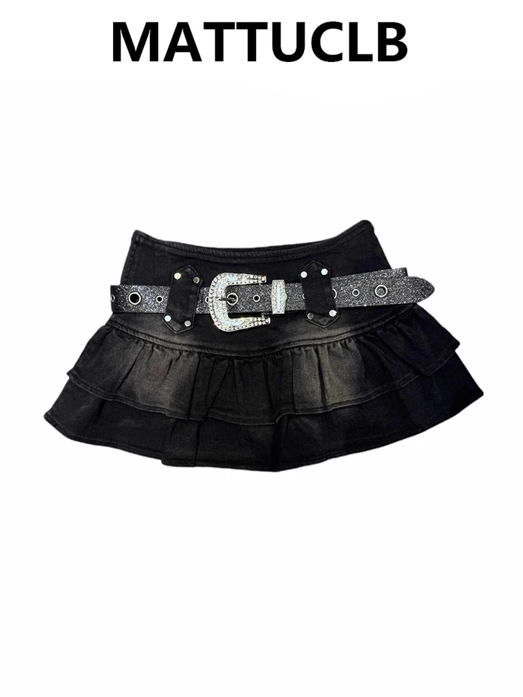 

Summer Women 2000s Aesthetic Denim Mini Skirt Gyaru Coquette Japanese Y2k Kpop College Style Jean Skirt Cyber Punk Cute Core
