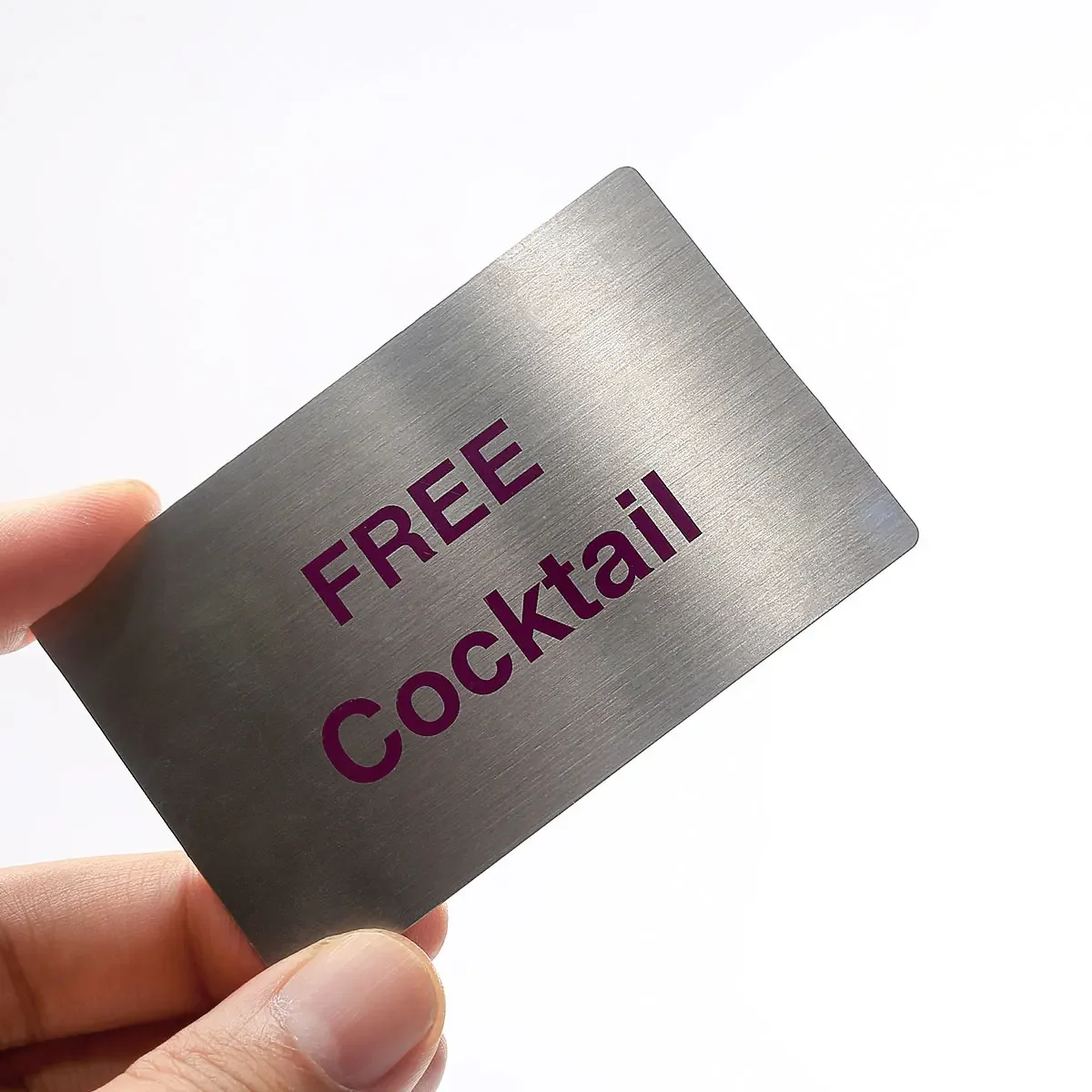 

Free Design High-end Customized Brushed Silver Metal Business Cards with Laser Print Logo