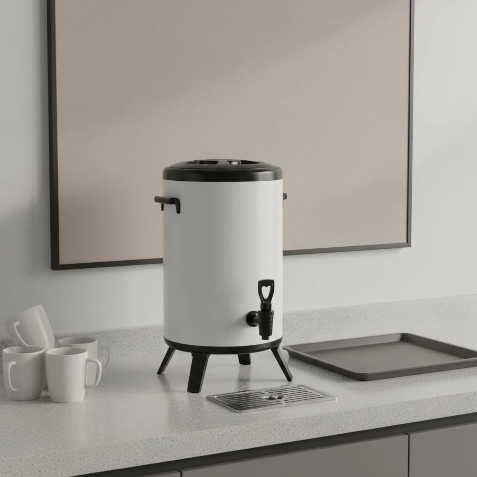 

10L Milk Tea Container Double Wall Construction Stainless Steel Insulated Barrel Hot and Cold Thermal Dispenser Easy to Clean
