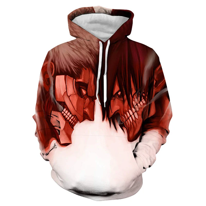 Sweatshirts 3d Printed Anime Hoodies Attack on Titan Pattern Harajuku Daily Hoodies Kids Novelty Unisex Autumn Winter Pullover