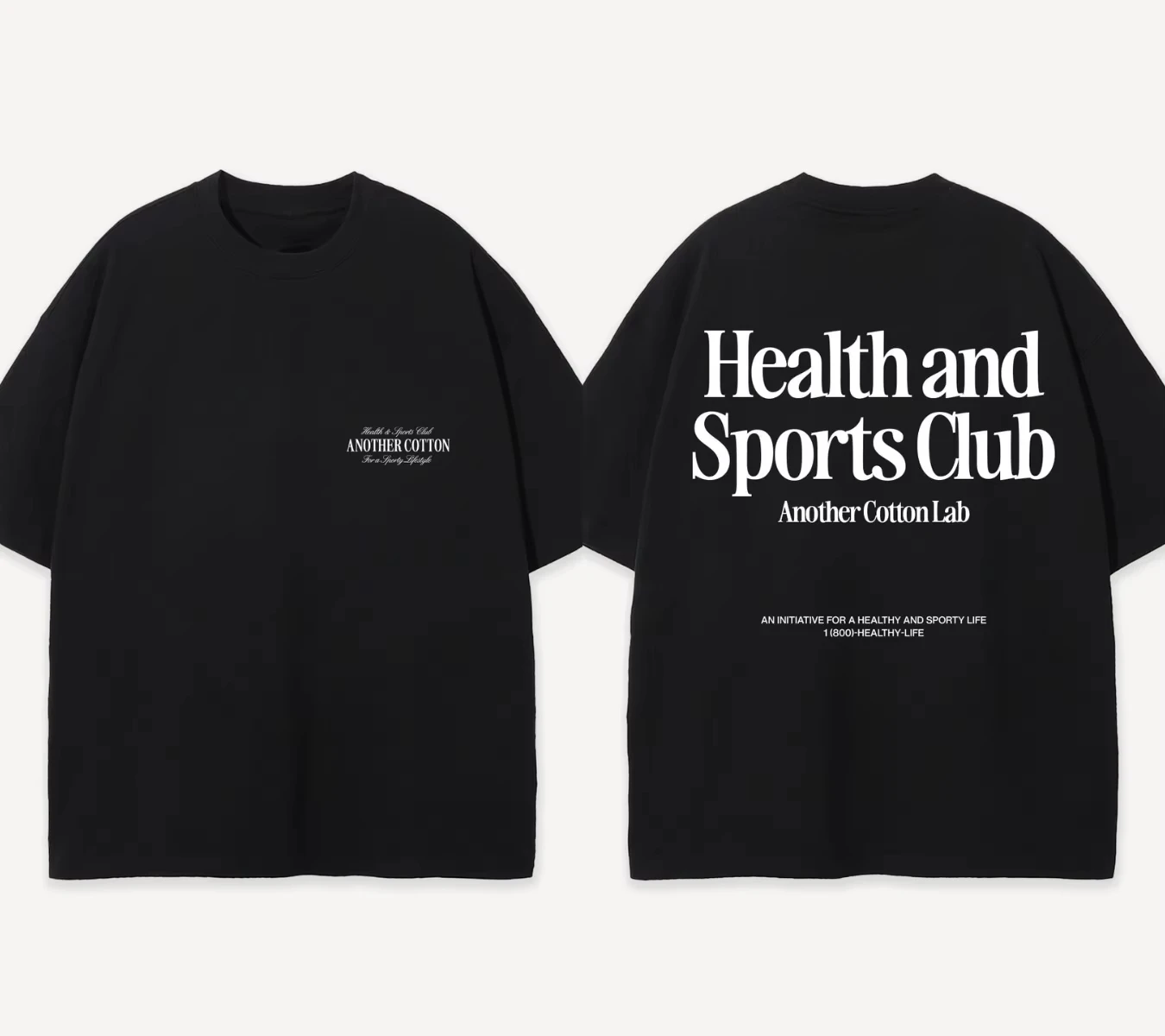 2026 Health and Sport Club T-Shirt Another Cotton Lab Men Women Oversize Heavy Cotton Short Sleeves Male Female Clothing