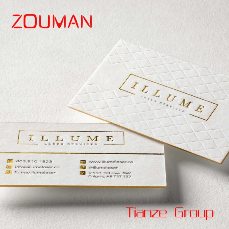 Custom , Customized White Design Business Card Gold Foiled & Embossed Business Card Personal Minimalist Visiting Name business c