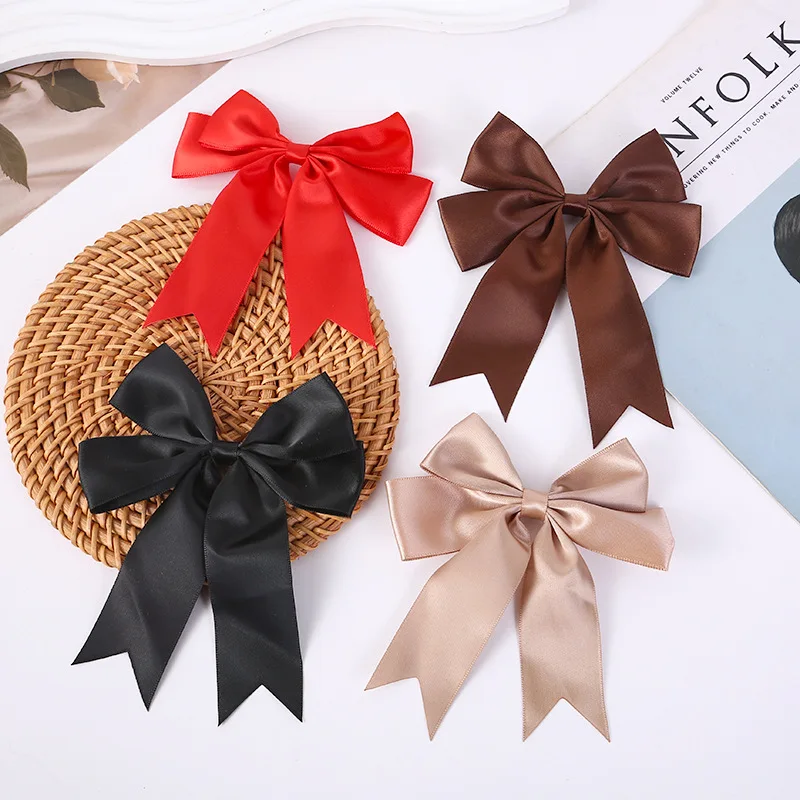 4 Stück/Set Große Satinband-Schleife aus Polyester, Mehrschichtige Seidenschleife für DIY-Nähprojekte, Hochzeitsdekoration, Haarspangen und Kleidungszubehör – Detail 3