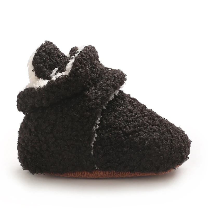 Neugeborenes Baby, Junge, Mädchen, weiche Fleece-Booties, Stay On, Säuglingshausschuhe, Socken, Schuh, rutschfester Greifer, Kleinkind-Erstwanderer, Winter-Knöchel – Detail 19
