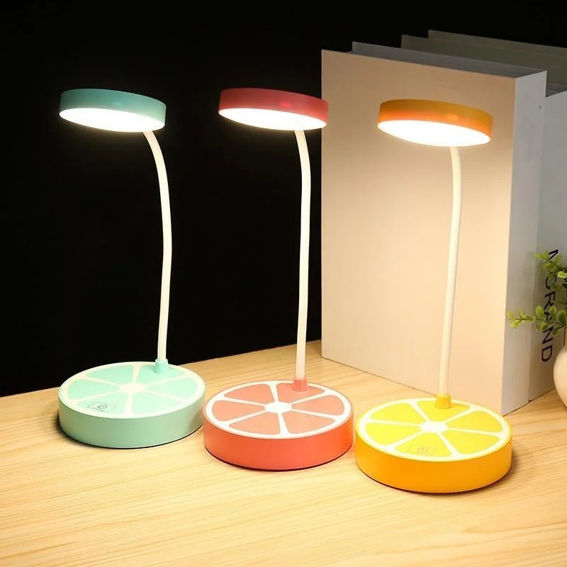 

Dimmable Led Desk Lamp Usb Charging Book Reading Adjustable Light Rechargeable Home Table Lamp Fresh Orange Color