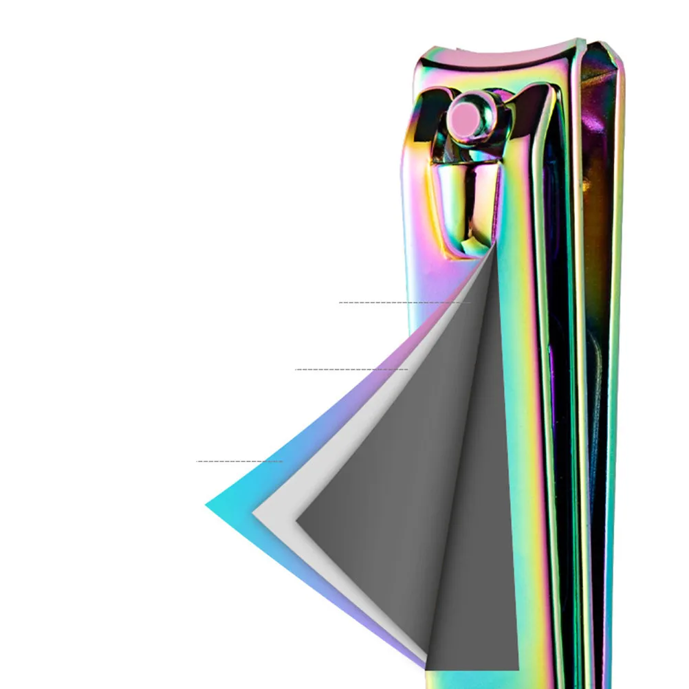 

Набор из 6 эргономичных кусачек для ногтей из нержавеющей стали для чистого и аккуратного маникюра, черный, с красочным дизайном