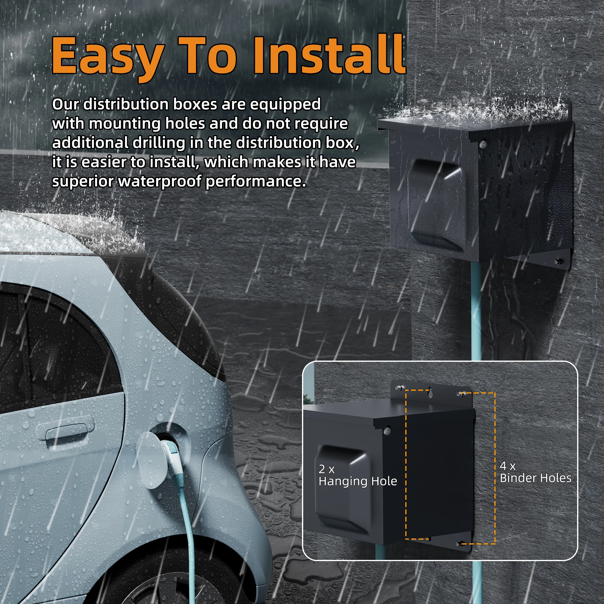 RV Power Box 125/250V UL Listed 50A RV Power Outlet Box With Breaker NEMA 14-50R RV Lockable For Camper Trailer