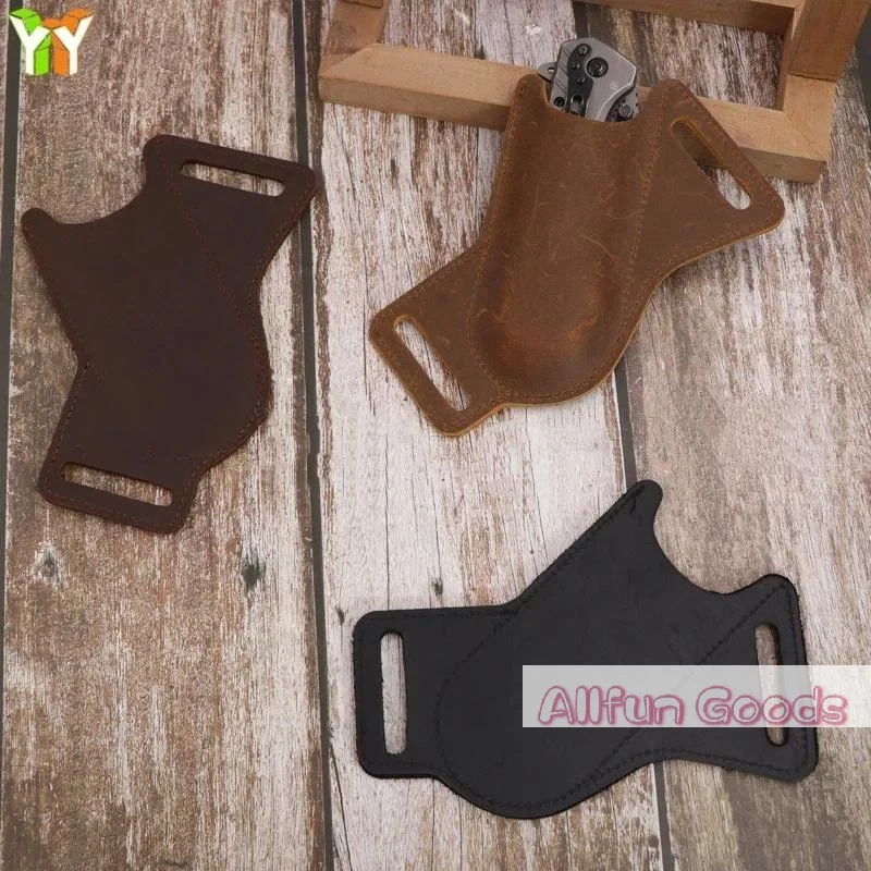 1pc Folding Folding Knife Belt Pouch PU Leather Scratch Resistant Storage Sheath Folding Knife Pocket Knife Camping Storage Tool