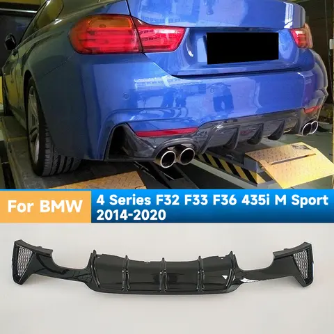 리어 디퓨저 범퍼 립 부트 가드 스포일러 플레이트 스플리터, BMW 4 시리즈 F32 F33 F36 435i M 스포츠 2014 2020 바디 키트 테일 립