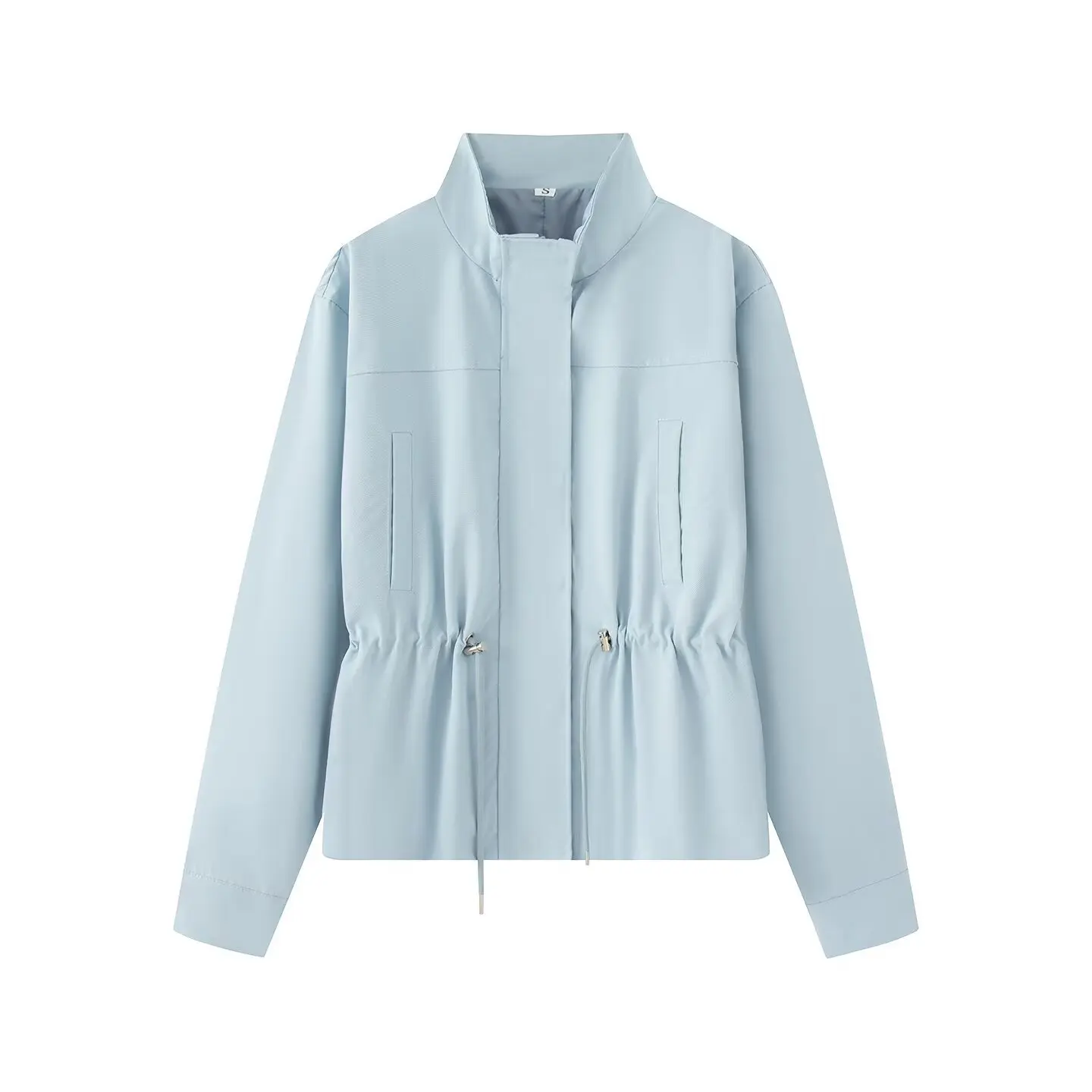 Stand-up Collar Casual Trench Coat Women's Drawstring Waist 2026 Spring and Autumn New Tooling Jacket Top