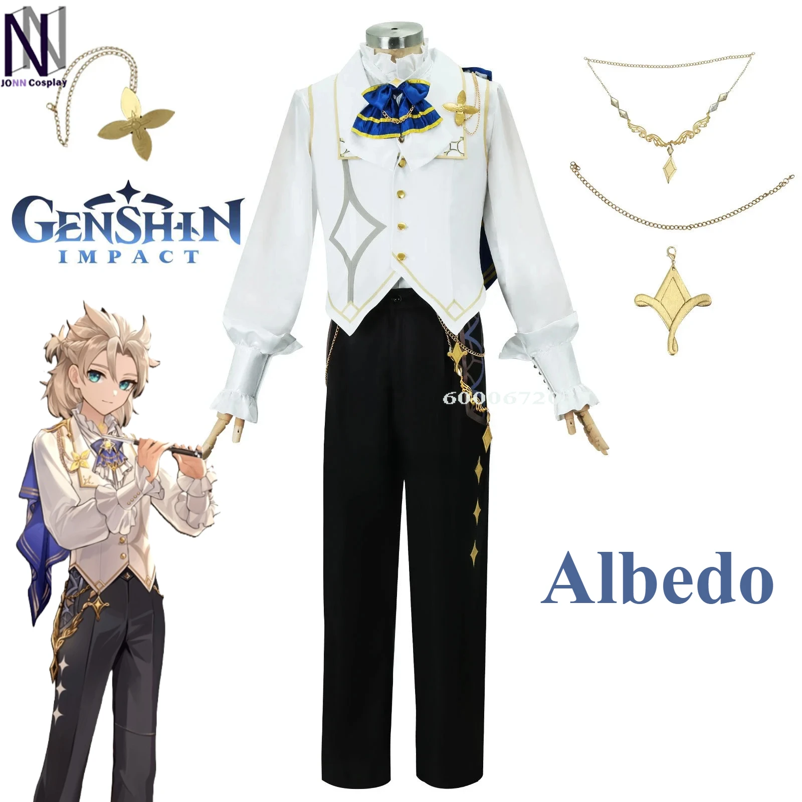 

Genshin Impact Albedo Cosplay Symphony Concert Costume Adult Carnival Uniform Anime Halloween Party Masquerade Outfit