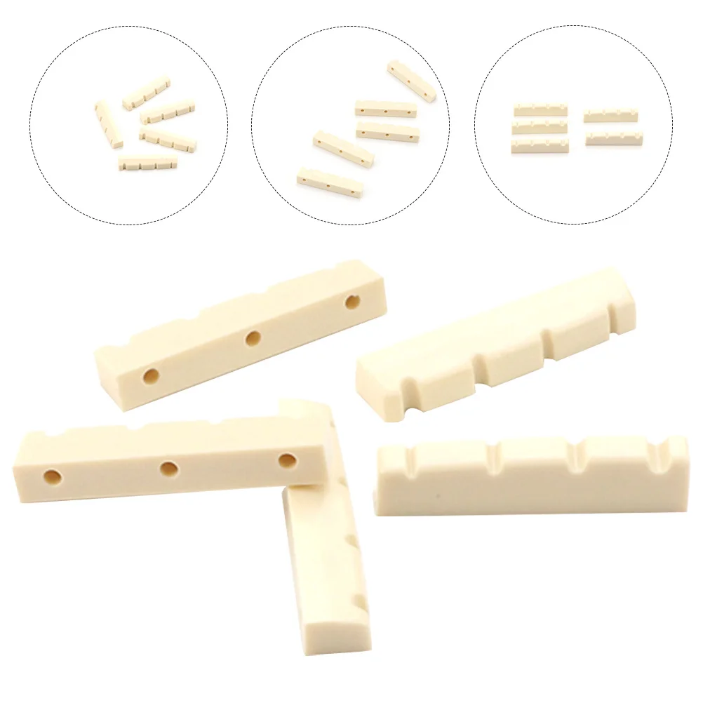 

5pcs 8-String Mandolin Nut Slotted Plastic String Nuts For Better Tone Sustain Replacement Parts Instrument Accessories