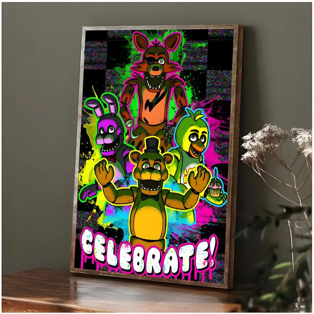 game horror F-Five Nights at Freddy's Poster Modern Wall Art Bedroom Living Room Print Unframed