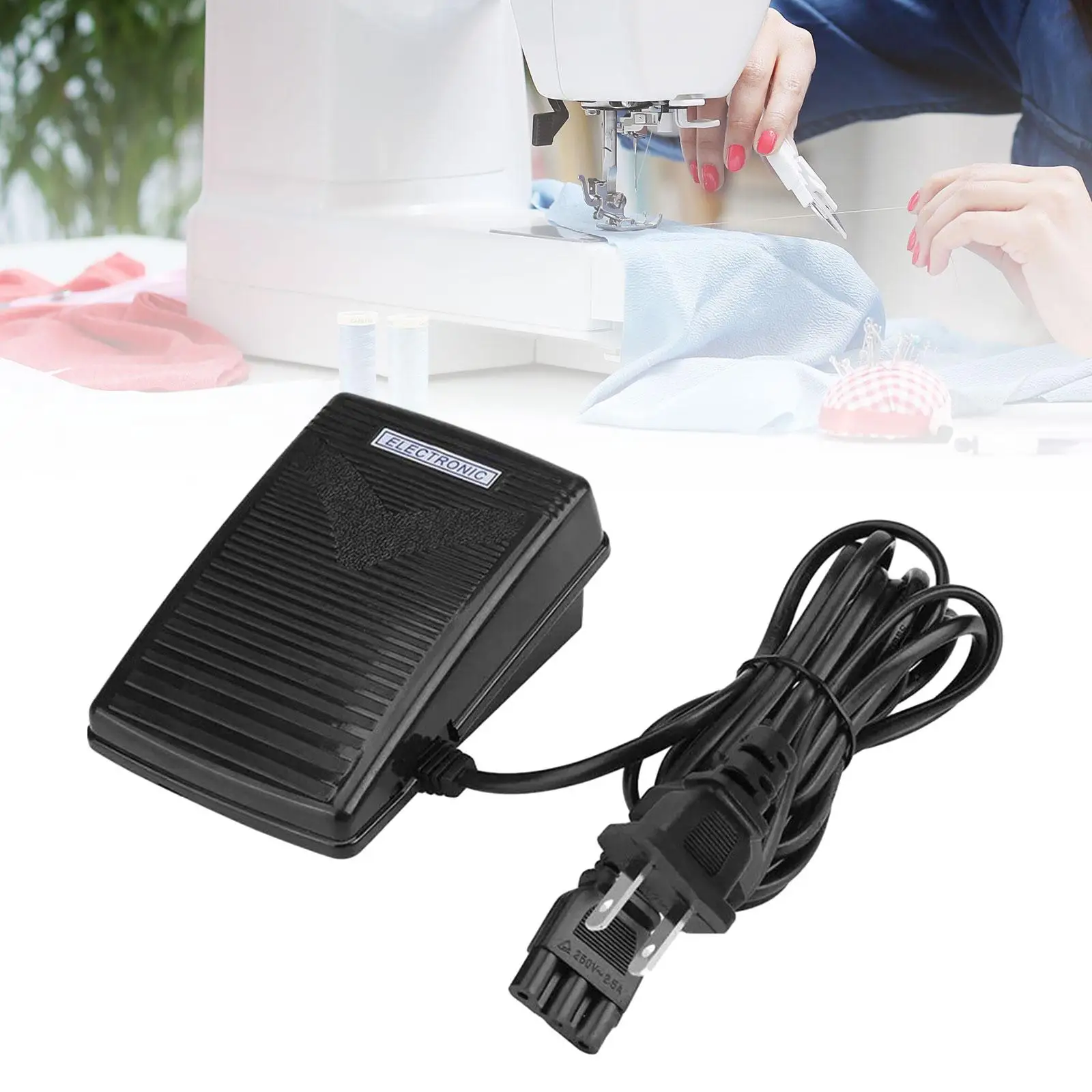 Electronic Sewing Machine Foot Controller Replacement Accessory 2m Cord 110V for Domestic Sewing Projects
