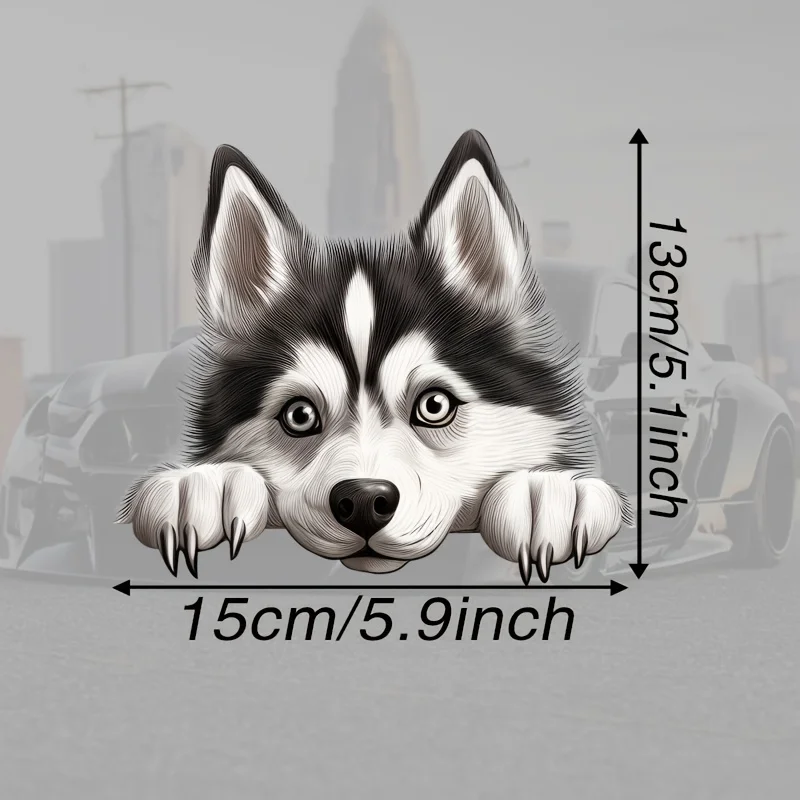 DK117 #   سيبيريا أجش الكلب سيارة الوفير ملصقات نافذة لسيارة شاحنة فان موضة الشارات مادة الفينيل ملصقات الإبداعية