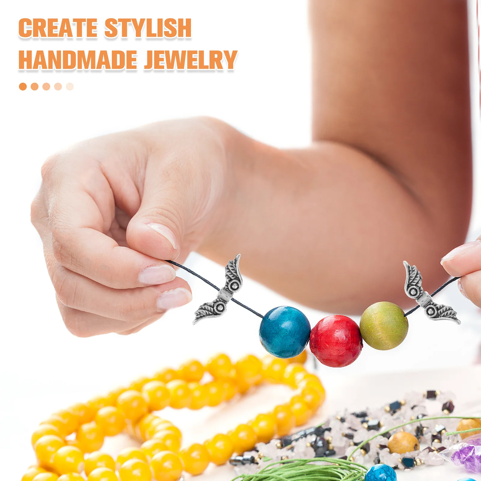 

60pcs Angel Wings Accessories Durable Alloy Vintage Fairy Wing Charms for Jewelry Making Bracelets Earrings DIY Craft Beads