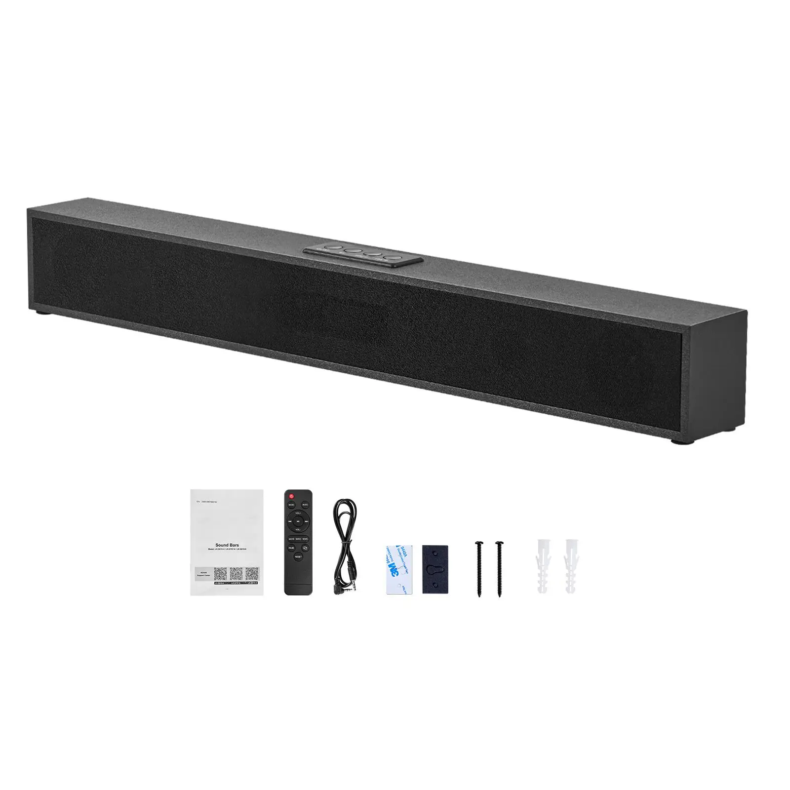 Sound Bar for Smart TV, 2.0 Channel, 24-Inch Compact Soundbar TV Speakers for Projector, Bluetooth AUX Connection, Remote