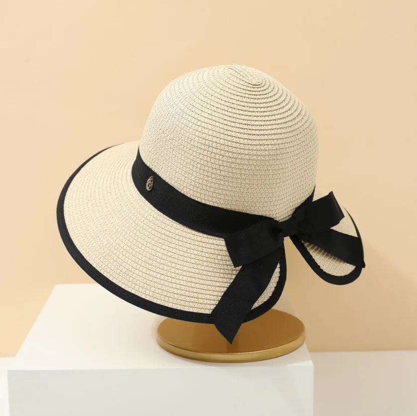 Frenchbowssummernew Arrival Straw Hat Women's Encrypted Woven Fashion Hateasiest For Match Sun Protection Beach Hat