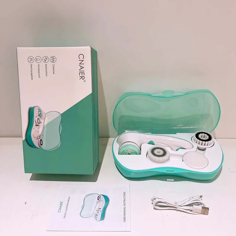 แปรงทำความสะอาดผิวหน้าไฟฟ้า Lady Face Skin Beauty กันน้ำ หมุนได้ ใช้งานด้วยมือ ระบบไอออนิก สำหรับใช้ในบ้านและนอกบ้าน