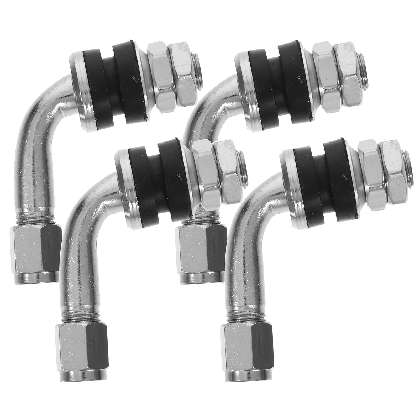 

4pcs Tire Rods Curved Nozzle Adapter for Motorcycle Tire Valve Extension Valve Stem Adapter Electric Bike Durable Copper