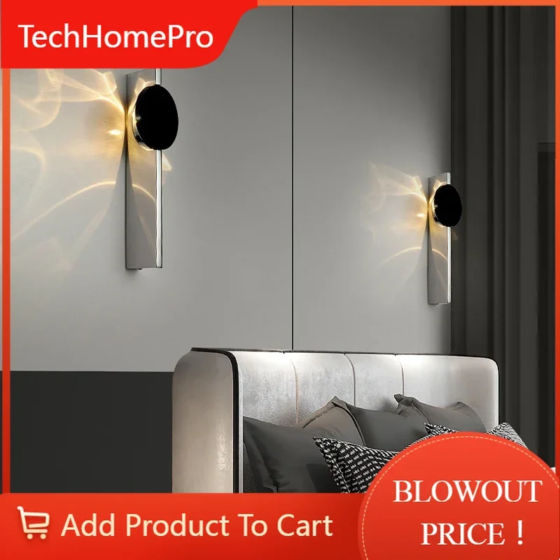 TechHPModern LED Swivel Wall Sconce Bedroom Bedside Living Bar Dresser Mood Light Art Decoration