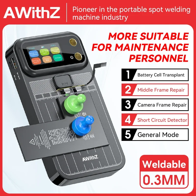 AWithZ Portable Handheld Small Spot Welder 5000mah Mini Spot Welding Machine Battery Soldering DIY Spot Welder Repair Tool