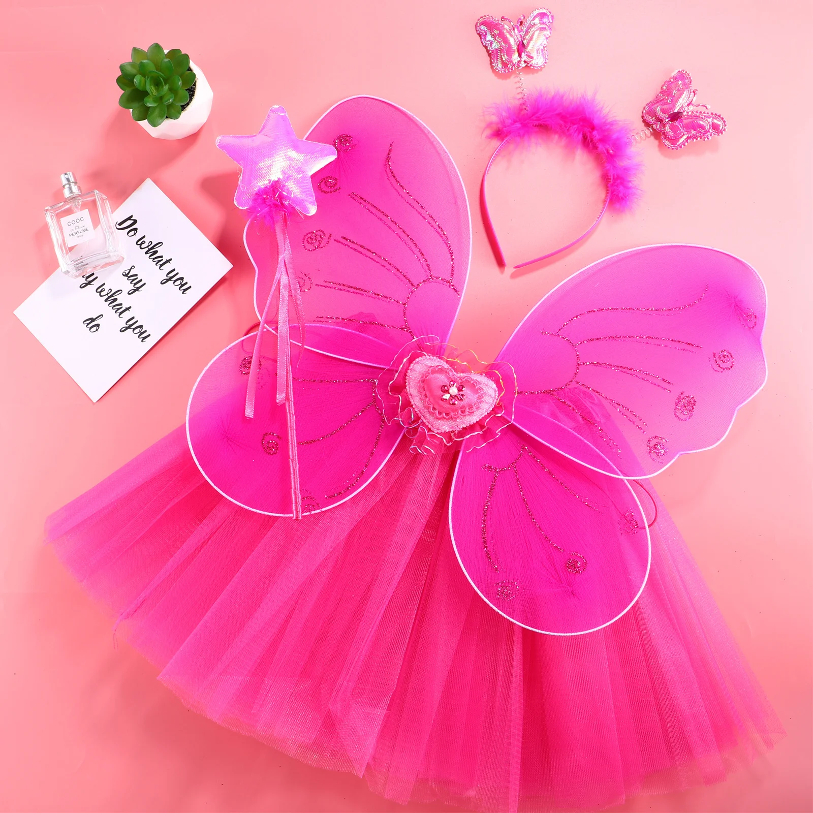 Zestaw 4 spódniczek tutu, kostium, różdżka wróżki, opaska na głowę, idealny na imprezy, przebieraniny, cosplay, występy.