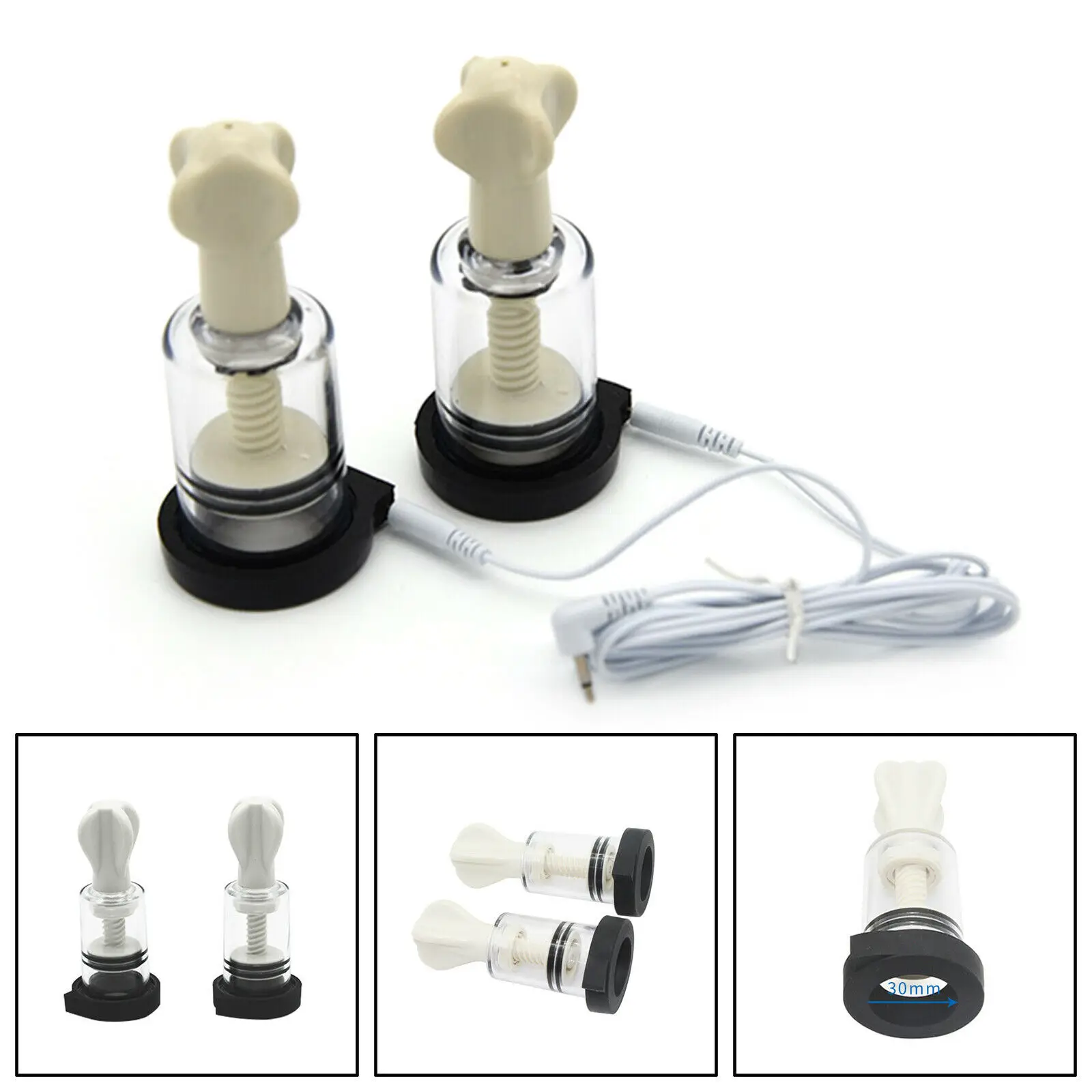Sucker Pump Massager Electro Shock Nipple Clamps Sex Toys Electric Shock Vacuum Breast Enhancer Clitoris /Nipple Stimulation