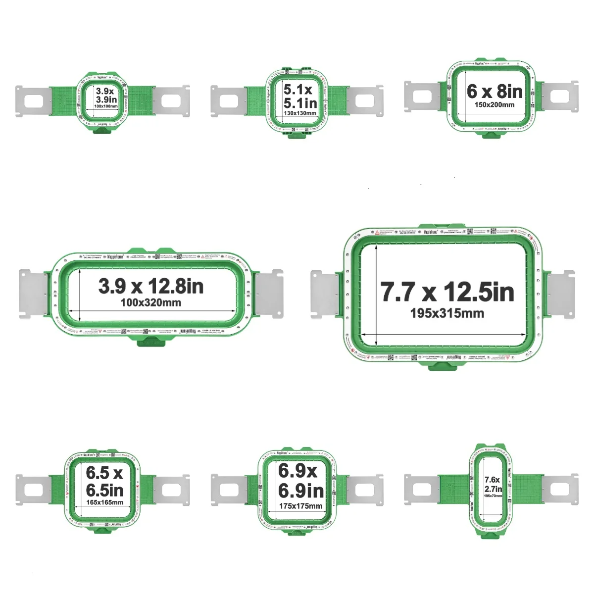 Cerceau magnétique pour broderie MaggieFrame Mighty Hoop compatible avec les machines à broder Leader Expert LE-1700 et Expert LE-900