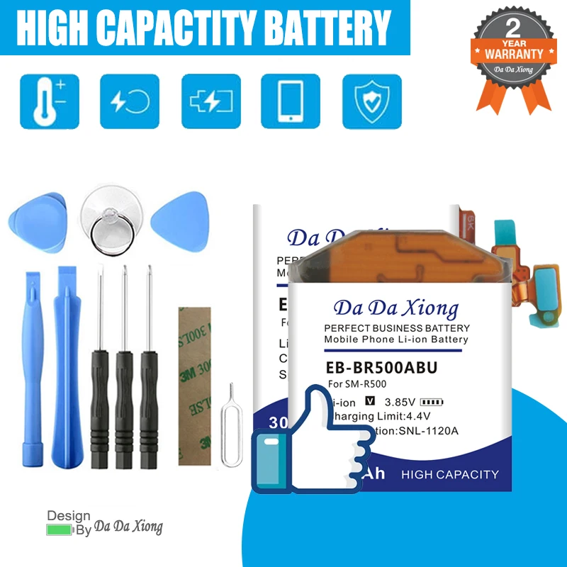 EB-BR820ABY SM-R880 Battery For Samsung Galaxy Gear Active 2 3 4 S4 SM-R382 SM-R500 SM-R820 SM-R840 SM-R880 Buds Classic Plus