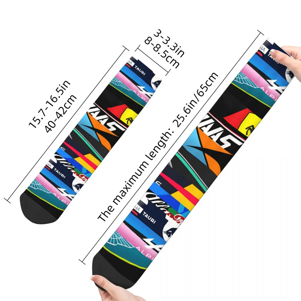 Funny Crazy Sock for Men 2023 Grid Liveries Hip Hop Harajuku F1 Formula 1 Happy Quality Pattern Printed Crew compression Sock