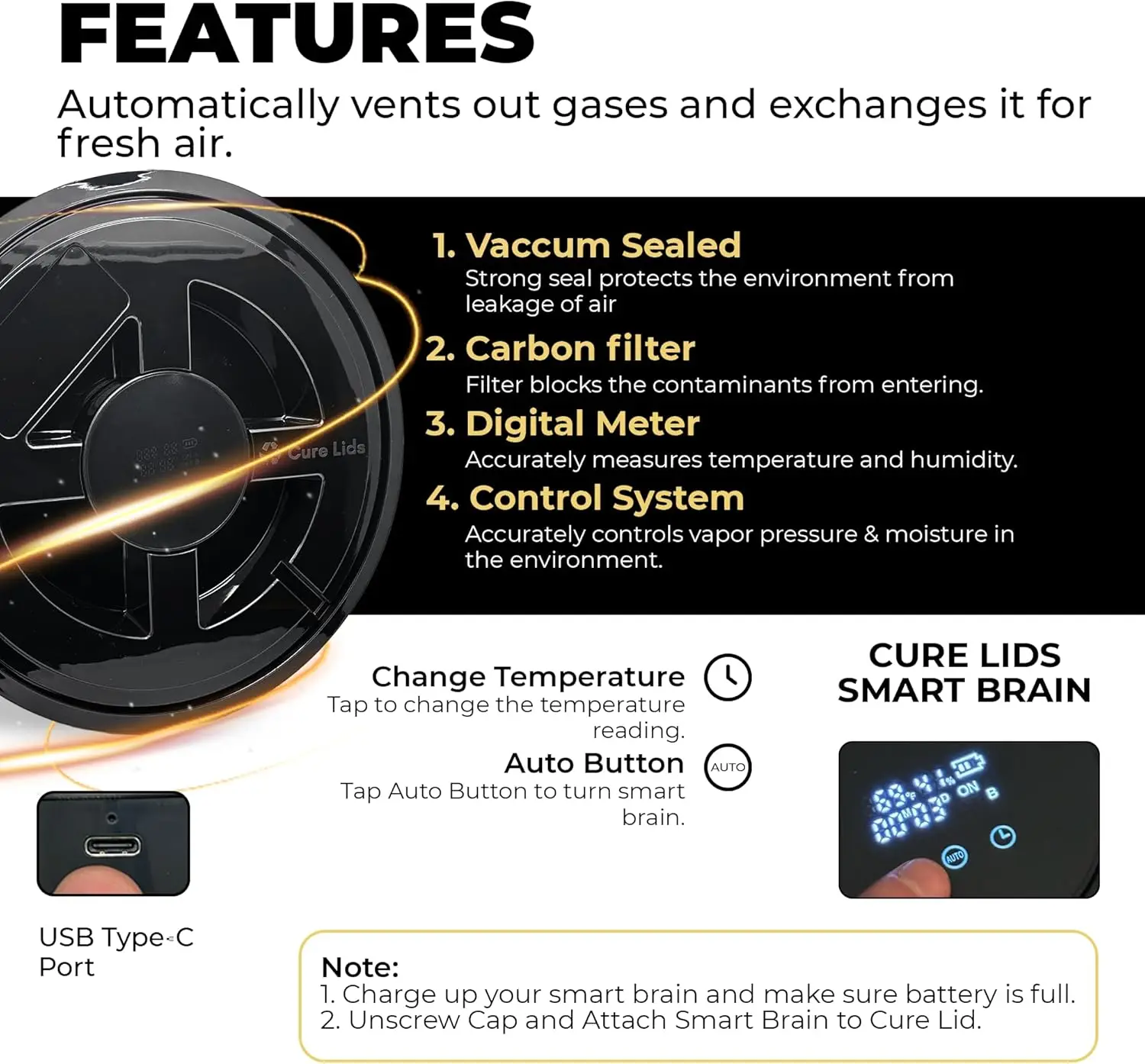 ฝาปิดภาชนะเก็บของอัตโนมัติอัจฉริยะ AI Curing Gamma Seal พร้อมแหวนอะแดปเตอร์ ใช้ได้กับถังขนาด 3.5, 5, 6 และ 7 แกลลอน Smart Curing