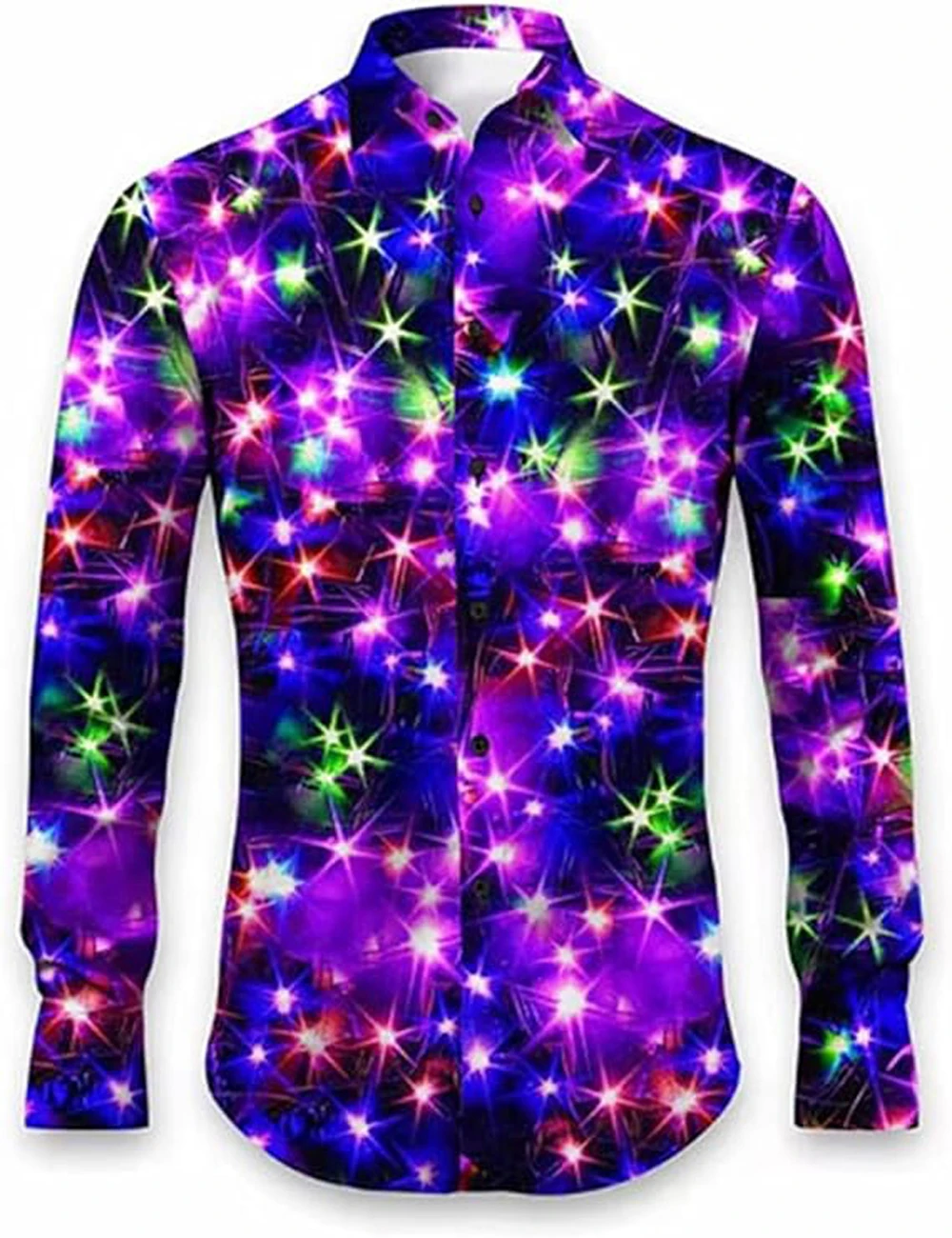 New Men's Christmas Shirt - Soft Long-Sleeved/Short-Sleeved Button-Down Shirt with Reindeer Print Hawaiian Shirt Holiday Parties