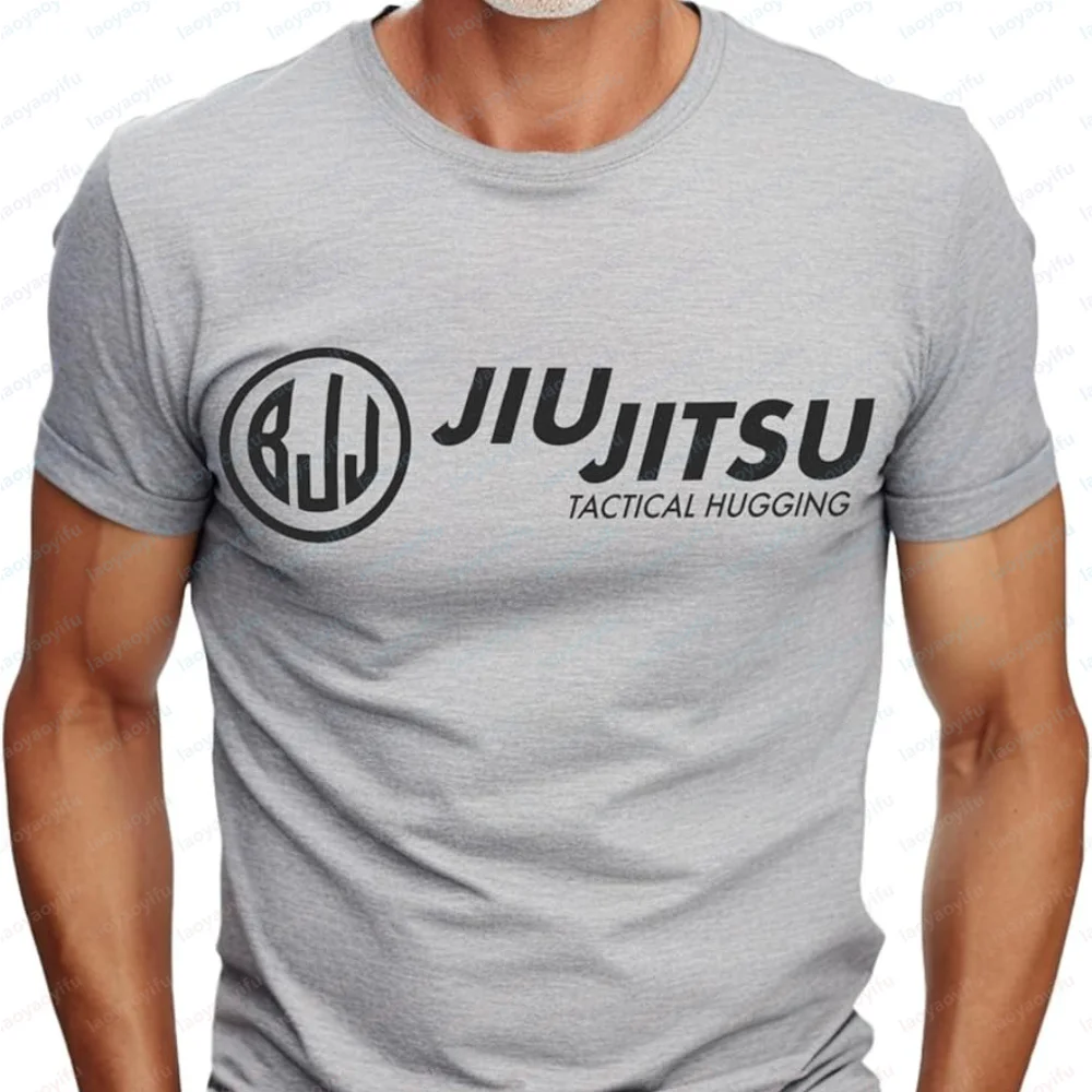 BJJ Gift MMA Fighter T-Shirt Tactical Hugging Funny Brazilian Jiu Jitsu Tee Choke Jiujitsu MMA Martial Arts Tee for BJJ Fans