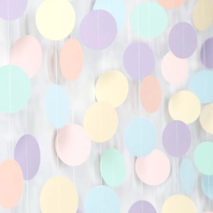 

Birthday Party-Decorations Streamers - 52Feet Yellow Blue Mint Pink Purple Hanging Paper Garland Banner, Birthday Baby Bridal S