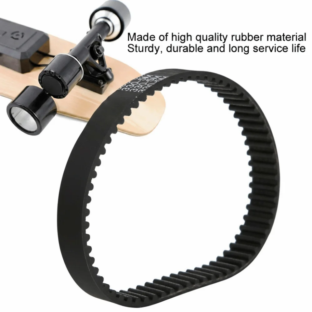 2 Pcs Durable 330-5M-15 Timing Drive Belt Rubber Black Synchronous Belt Toothed Belt Industrial Use