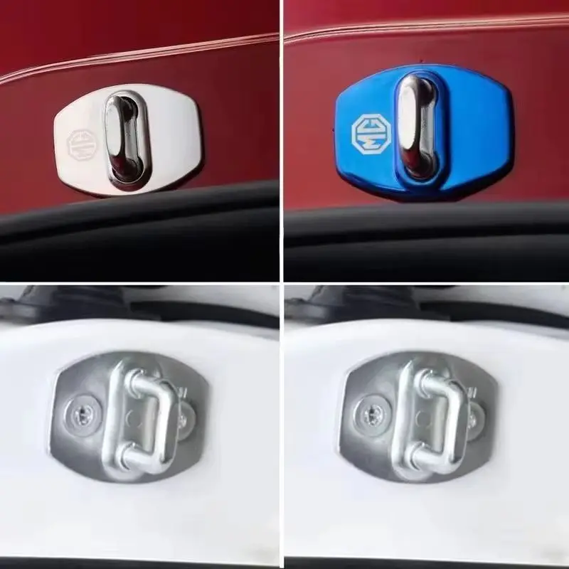 Para MG ZS GS HS EZS MG5 MG GT MG6 MG7 4 Uds cubierta de cerradura de puerta de coche pegatina emblema de Metal calcomanía estilo de puerta de coche decoración Exterior