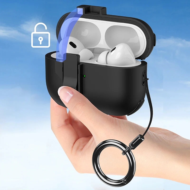 Locking Function Protective Case Case with Ring for Apple AirPods 2 Gen 3 Generation Cover for AirPods Pro 1st 2nd for Air Pods