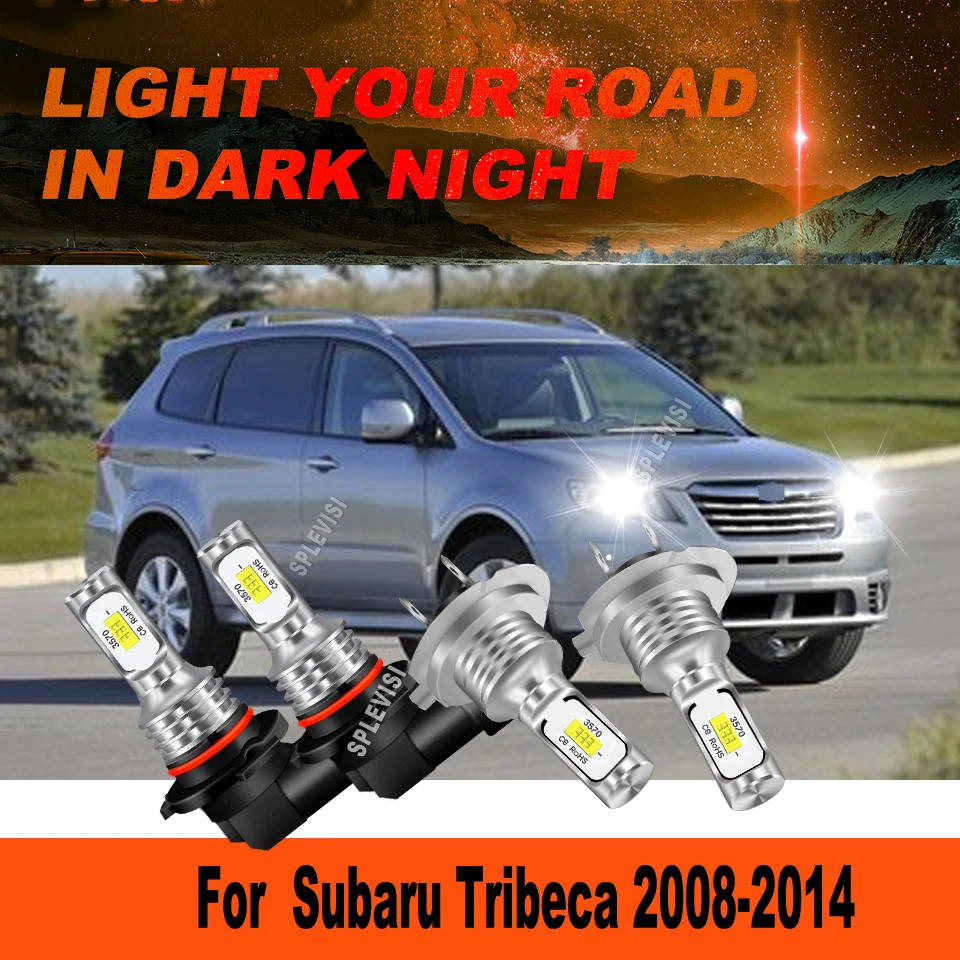 

9005 H7 LED White High Low Headlights -6000K xenon white color temperature For Subaru Tribeca 2008 2009 2010 2011 2012 2013 2014