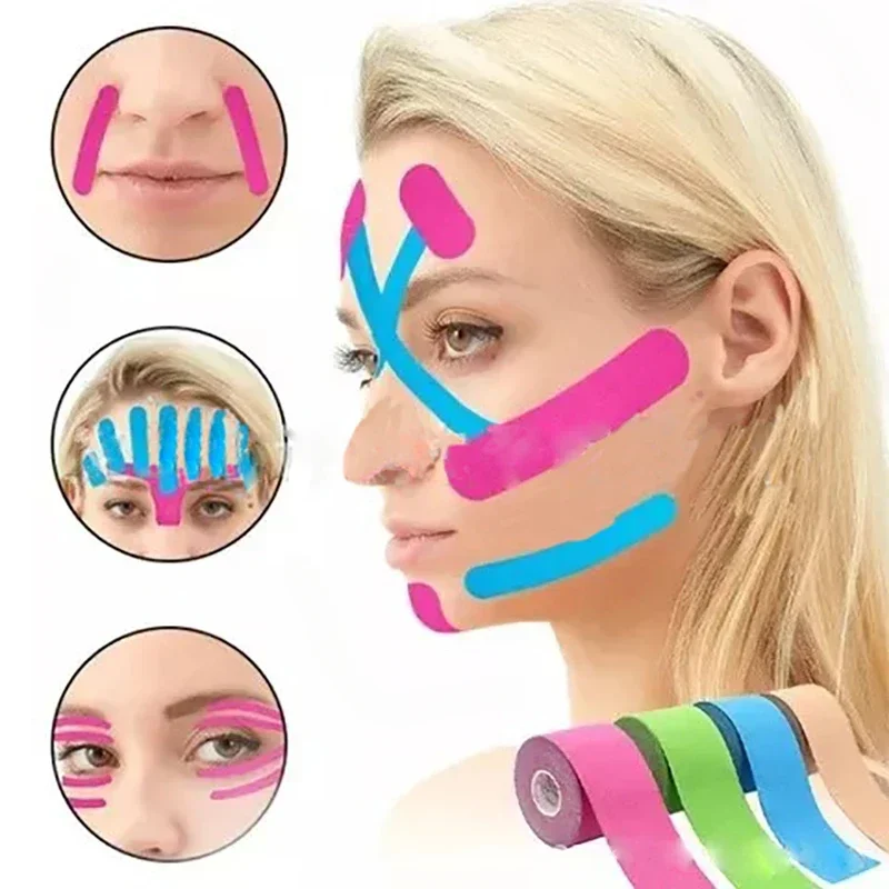 1pc 2.5CM*5M Kinesiology V Line Tape For Face Neck Eyes Lifting Wrinkle Remover Sticker Facial Skin Care Tool Protective Bandage