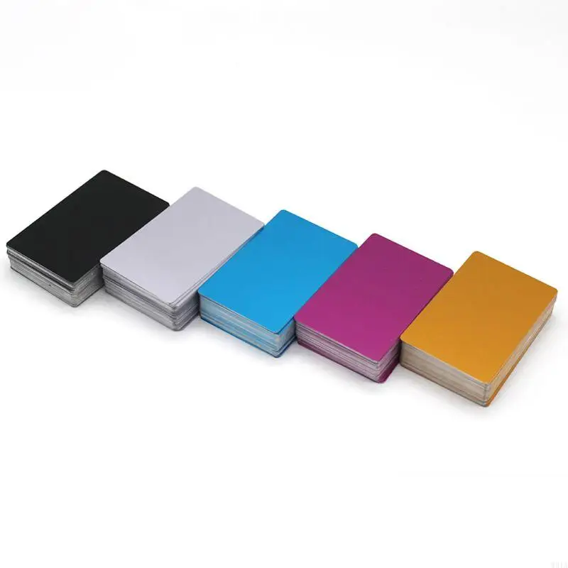 W91A 100X นามบัตรนามบัตรอลูมิเนียมชื่อการ์ดที่พิมพ์ได้หนา 0.18 มม. สำหรับลูกค้า