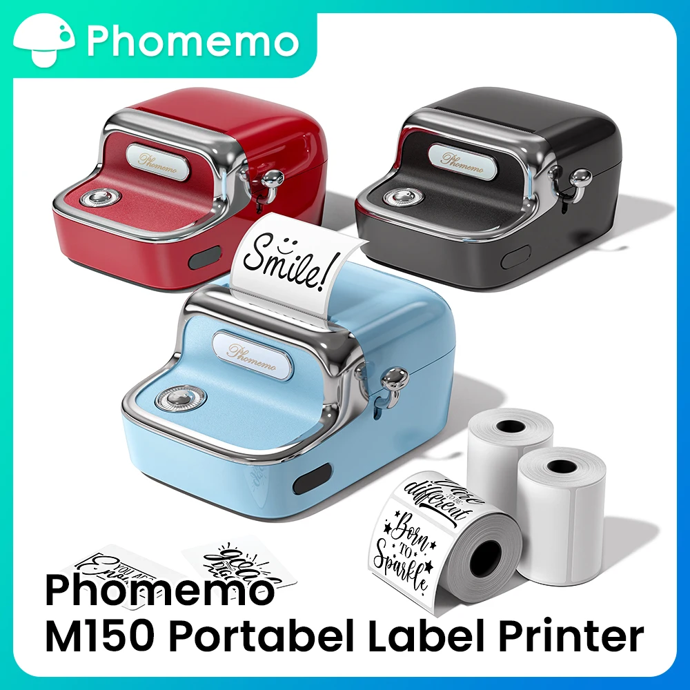 [Nuova versione] Stampante per etichette M150 Mini stampante termica Bluetooth Wireless 20-50mm Etichettatrice per l'organizzazione domestica della scuola