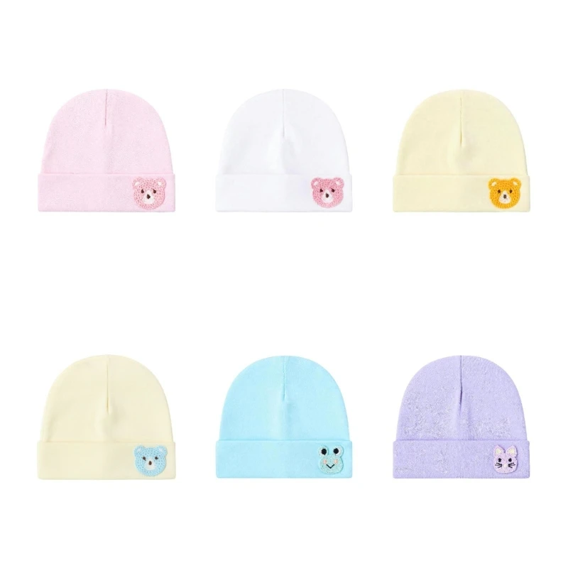 Breathable Newborn Cap with Cotton-Polyester Fabric, Fold-Over and Simple Pull-On for Gentle Head Coverage