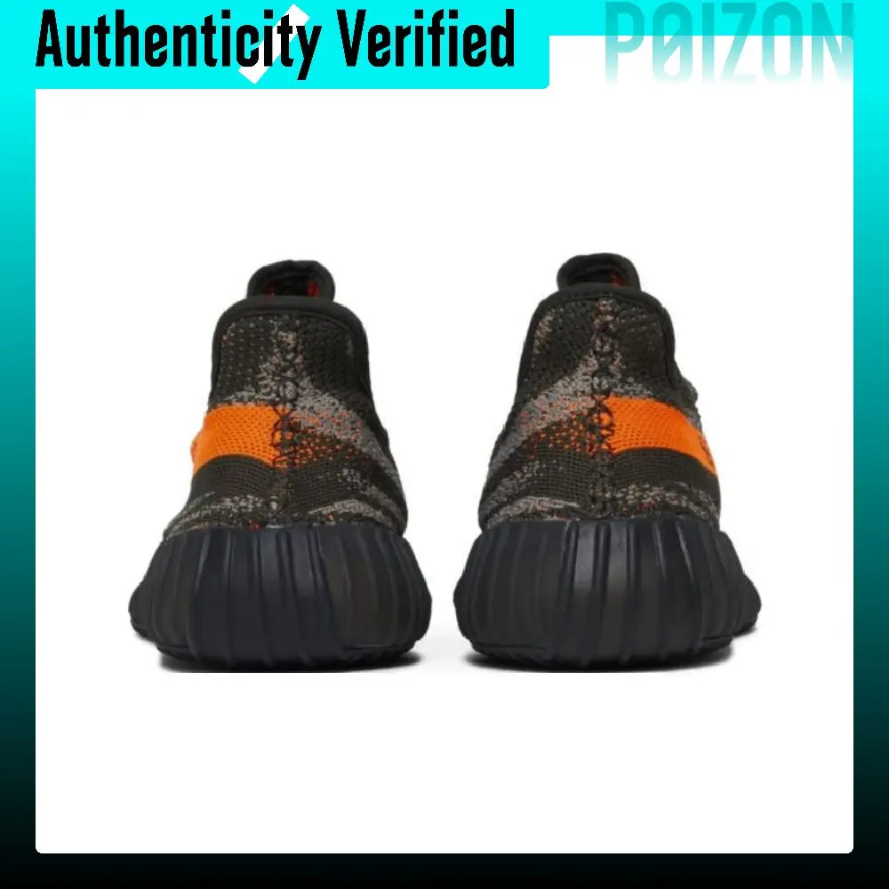 Adidas Originals Yeezy Boost 350 V2 Abrasion Resistant Breathable Low top Casual Shoes Unisex Gray Orange HQ7045 view 5