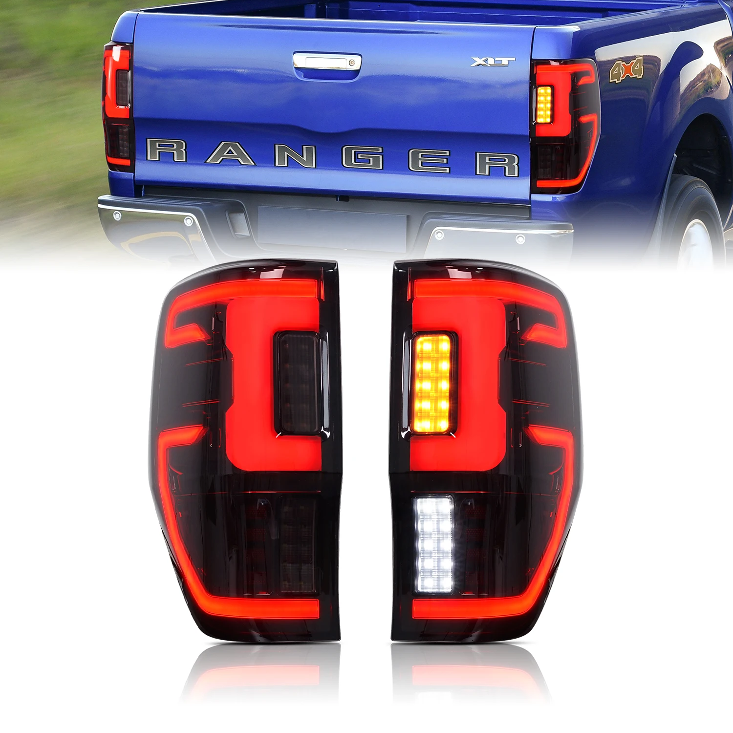 Archaic New Arrival Car Rear Lamp With Sequential Turning Signal Parking Light For Ford Ranger 2012-2022 Full Led Taillight