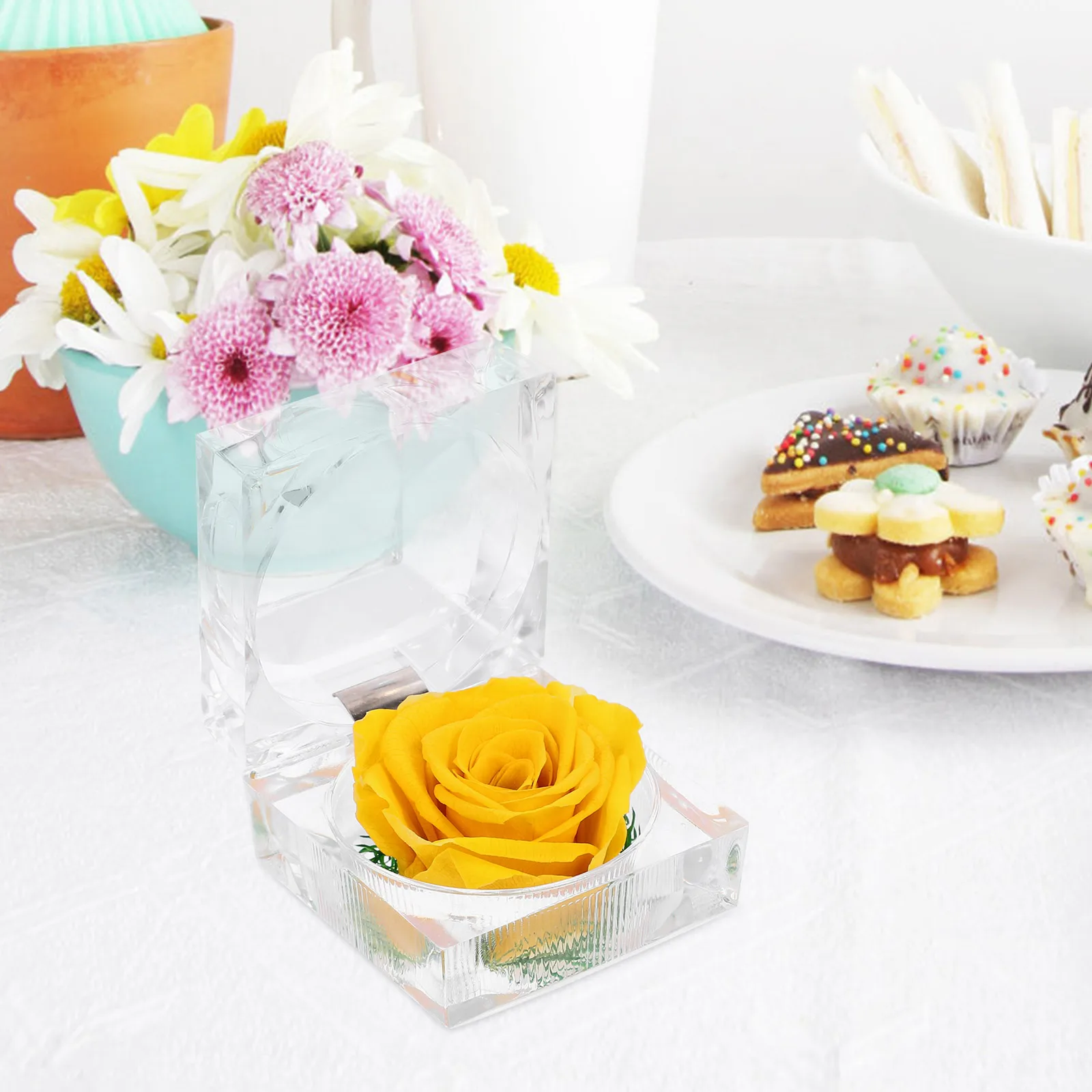 

Box Preserved Flower Anniversary Rose Romantic Present Wedding Party Decoration Home Office Birthday Club