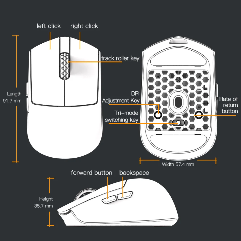 Imagem -06 - Darmoshark m5 Mouse para Jogos 8k 26000dpi Paw3395 Mini sem Fio Bluetooth Conexão Tri-mode N52840 Macro Mouse 38g Leve